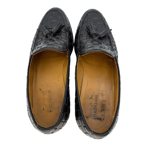 MAGNANNI Woven Black Leather Loafers Spain With Woven Tassel Men’s Size 41 - 8US main image 7